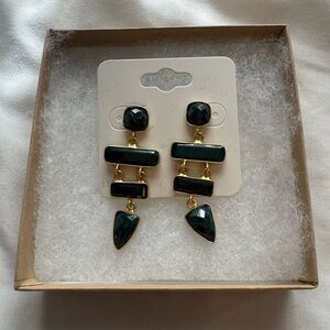 Karen Kane Green and Gold Drop Earrings